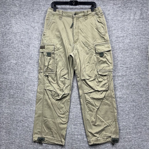 VTG 90s Abercrombie And Fitch Paratroopers Cargo Pants T-2083 Sz M Heavy Y2K - Picture 1 of 16